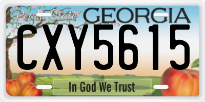 GA license plate CXY5615