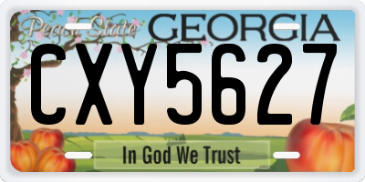 GA license plate CXY5627
