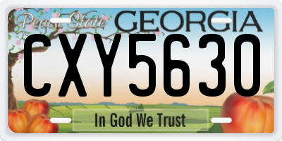 GA license plate CXY5630