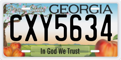 GA license plate CXY5634