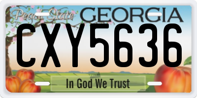 GA license plate CXY5636
