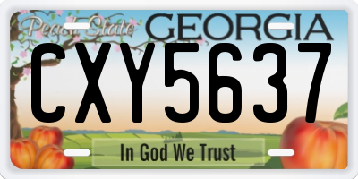 GA license plate CXY5637