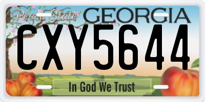 GA license plate CXY5644