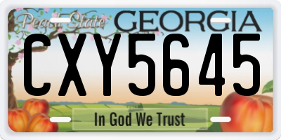 GA license plate CXY5645