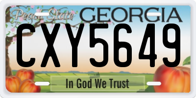 GA license plate CXY5649