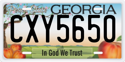 GA license plate CXY5650