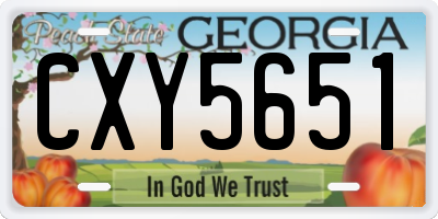 GA license plate CXY5651