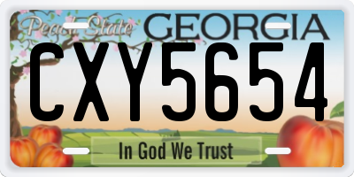 GA license plate CXY5654