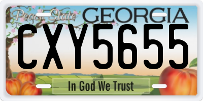 GA license plate CXY5655