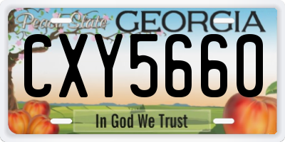 GA license plate CXY5660