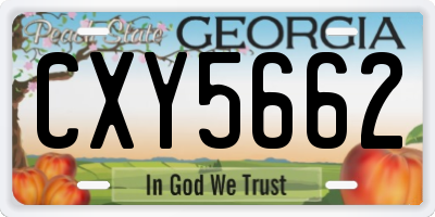 GA license plate CXY5662