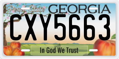GA license plate CXY5663