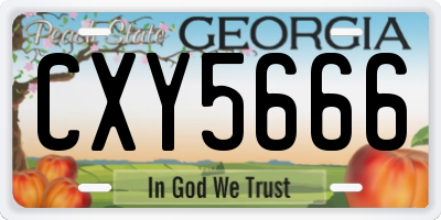GA license plate CXY5666