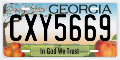 GA license plate CXY5669