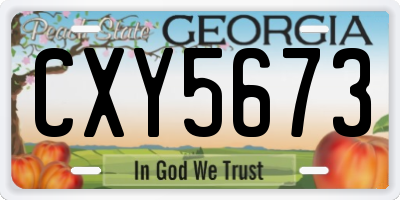 GA license plate CXY5673