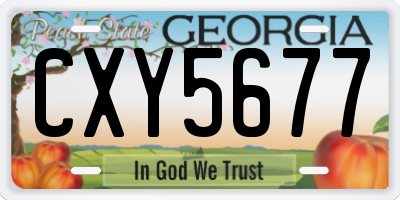 GA license plate CXY5677