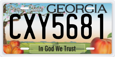 GA license plate CXY5681
