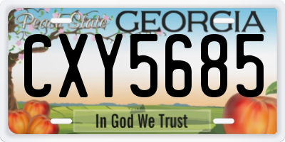 GA license plate CXY5685