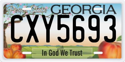GA license plate CXY5693