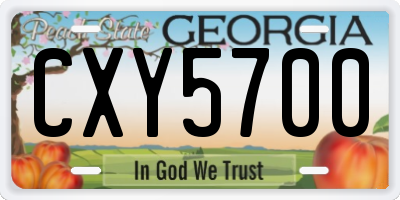 GA license plate CXY5700
