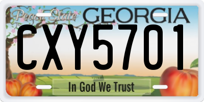 GA license plate CXY5701