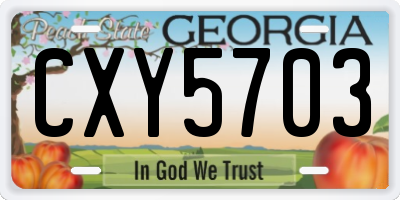 GA license plate CXY5703