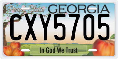 GA license plate CXY5705