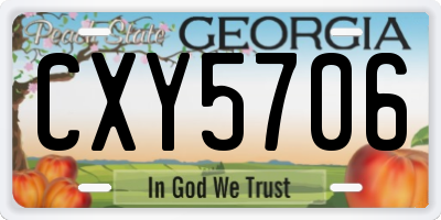 GA license plate CXY5706
