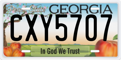 GA license plate CXY5707