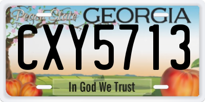GA license plate CXY5713