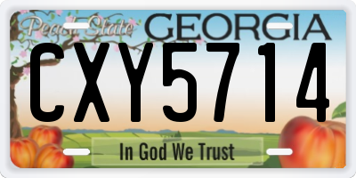 GA license plate CXY5714