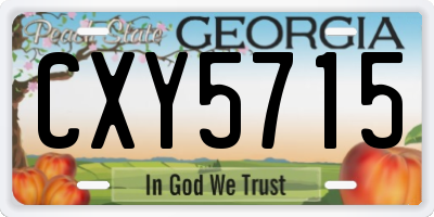 GA license plate CXY5715
