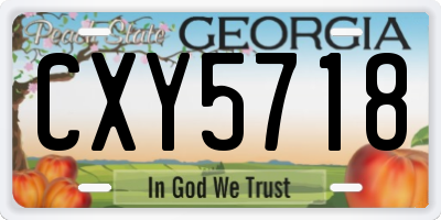 GA license plate CXY5718