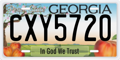 GA license plate CXY5720