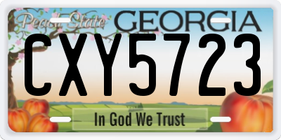 GA license plate CXY5723