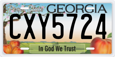 GA license plate CXY5724