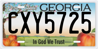 GA license plate CXY5725