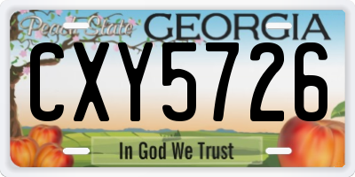 GA license plate CXY5726