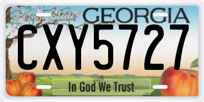 GA license plate CXY5727
