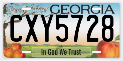 GA license plate CXY5728