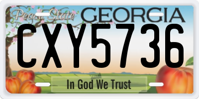 GA license plate CXY5736