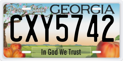 GA license plate CXY5742
