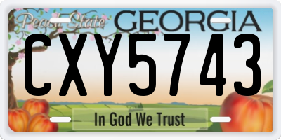GA license plate CXY5743
