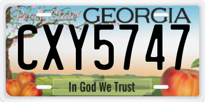 GA license plate CXY5747