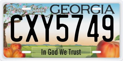 GA license plate CXY5749