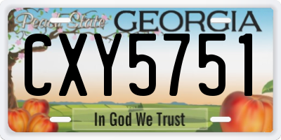GA license plate CXY5751
