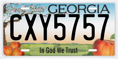 GA license plate CXY5757