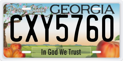 GA license plate CXY5760