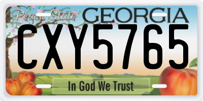GA license plate CXY5765