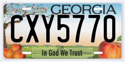 GA license plate CXY5770